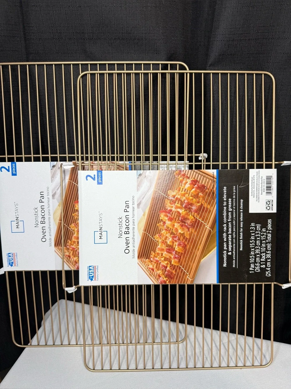 Mainstays Bacon Gold Oven Racks - 2 Pack - Fits 10.5x15.5x1.3 Pan